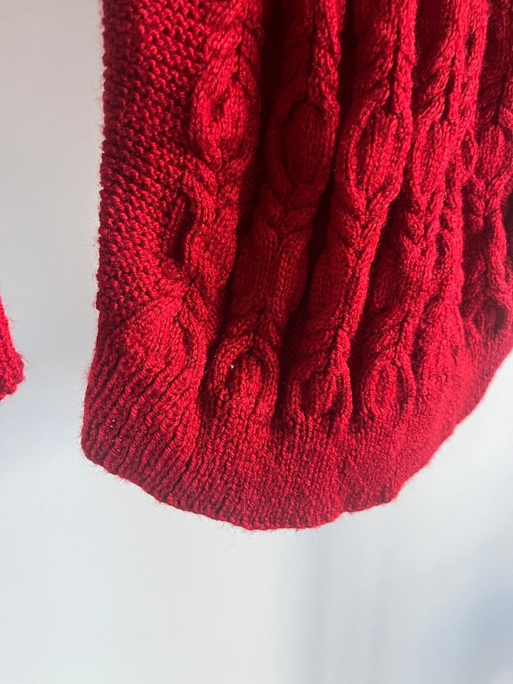 Red Cable Knit