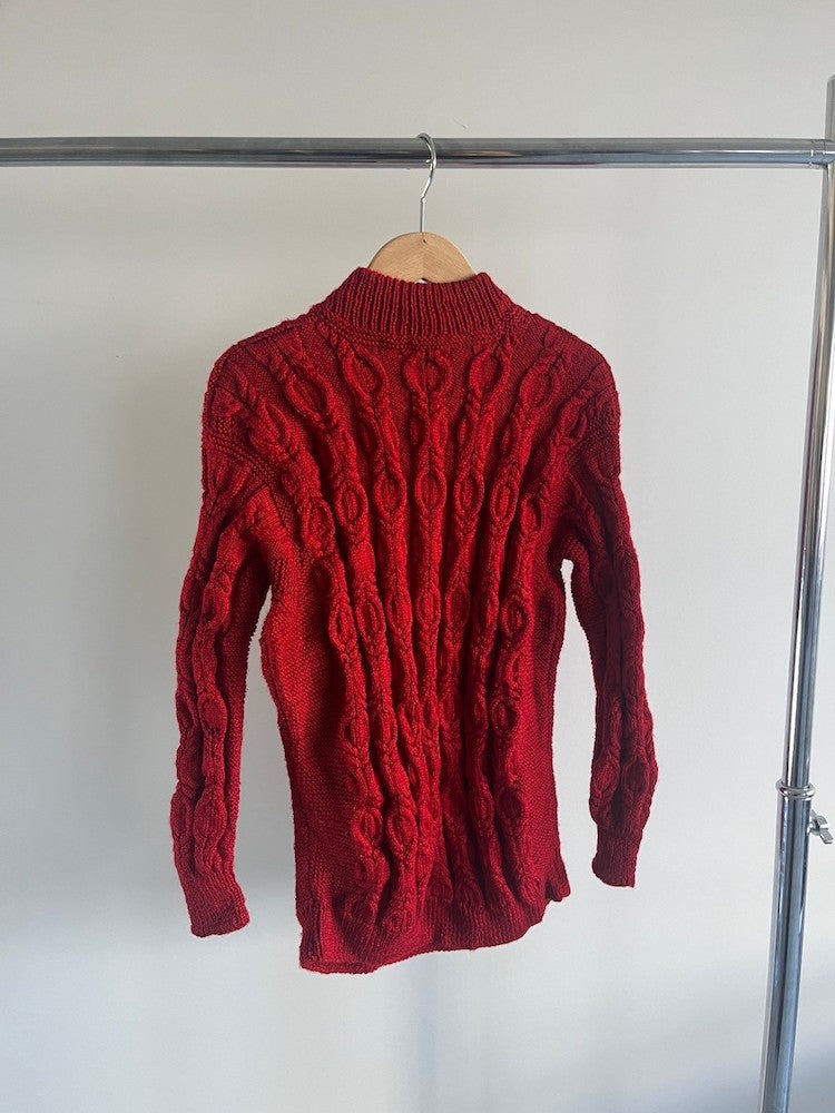 Red Cable Knit