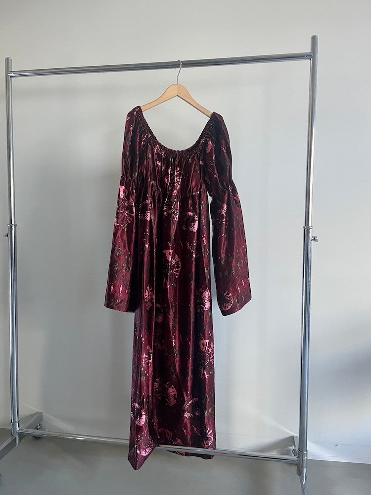 Burgundy Satin Dress