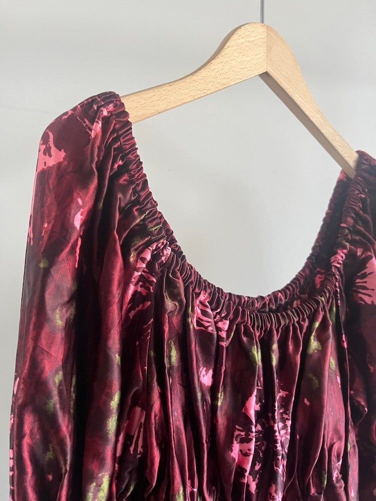 Burgundy Satin Dress