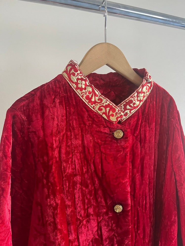 Quilt Red Long Coat