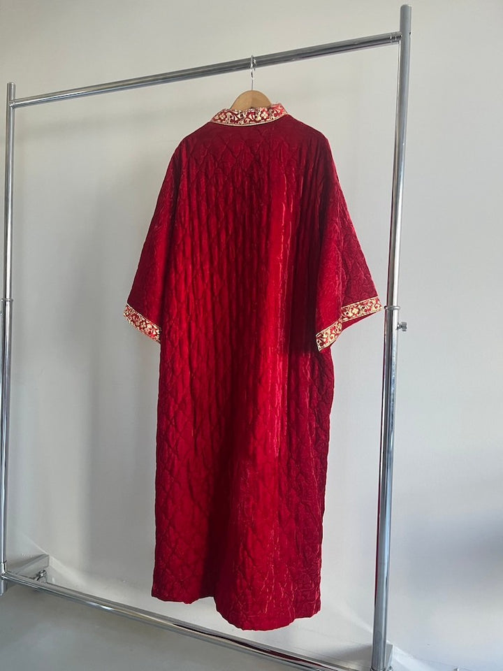 Quilt Red Long Coat