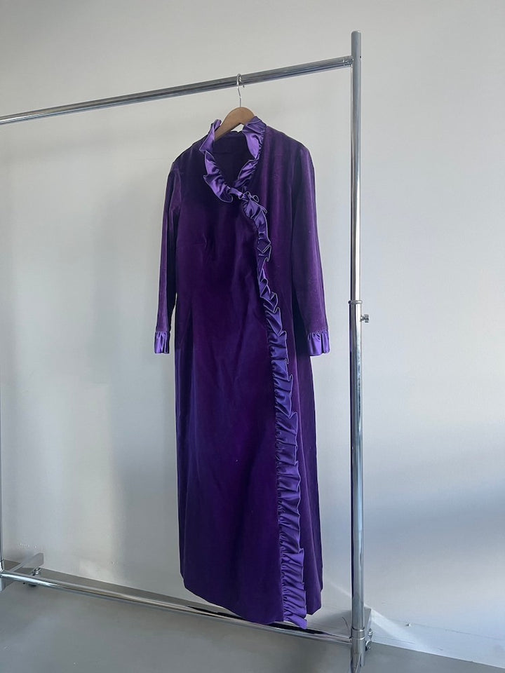 Velvet Grape Frill Dress