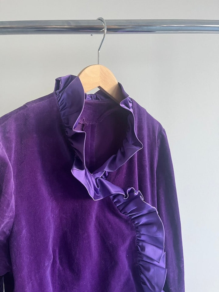 Velvet Grape Frill Dress