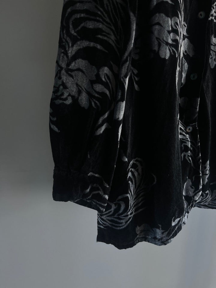 Black Flower Velour Shirt