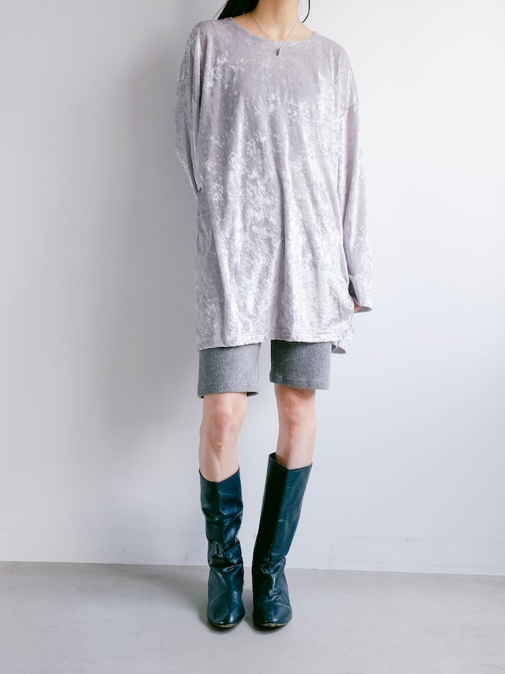 Ice Gray Velour Tee