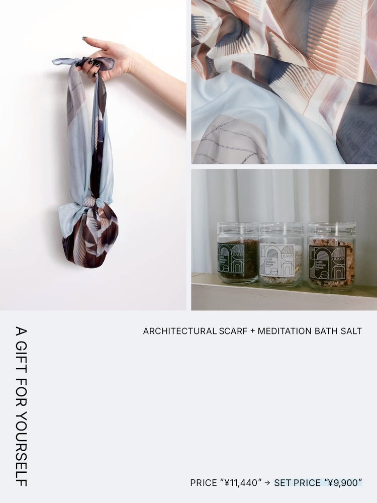 【SET】ILANIS Architectural Scarf ＋ Meditation Bathsalts