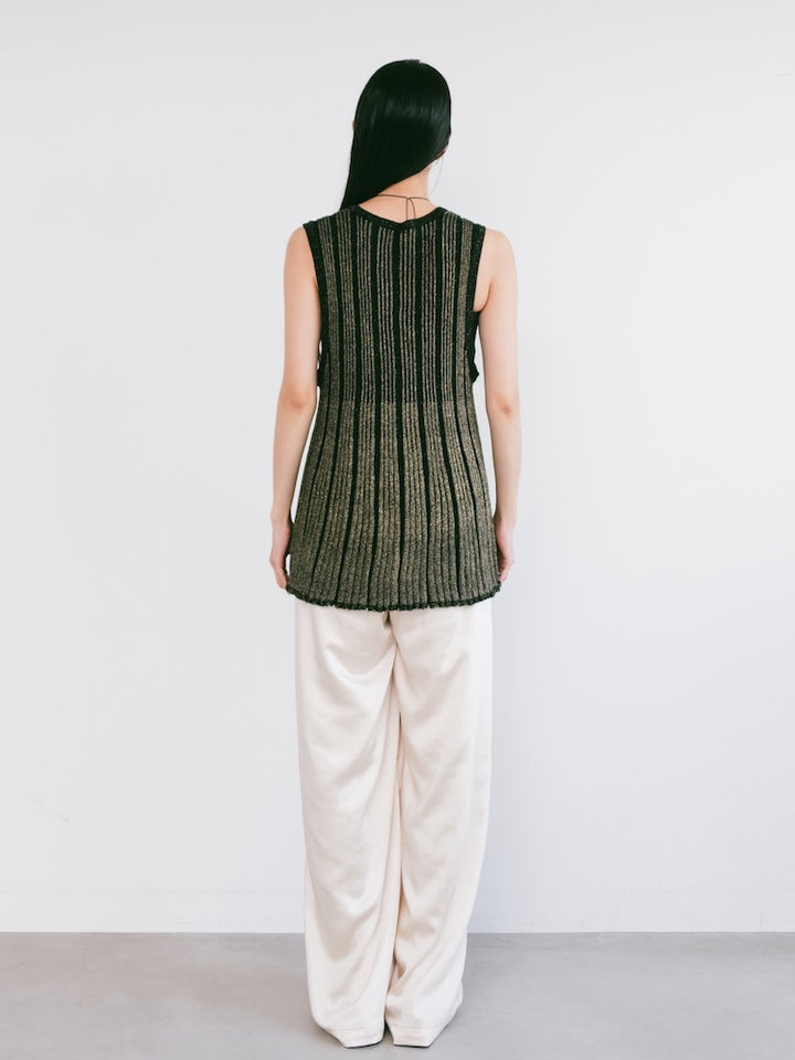 Sleeveless Stripe Knit Top