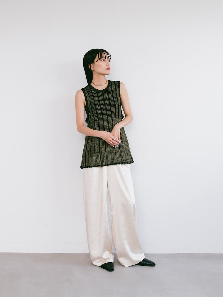 Sleeveless Stripe Knit Top