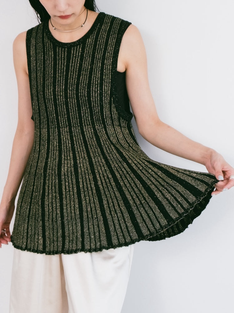 Sleeveless Stripe Knit Top