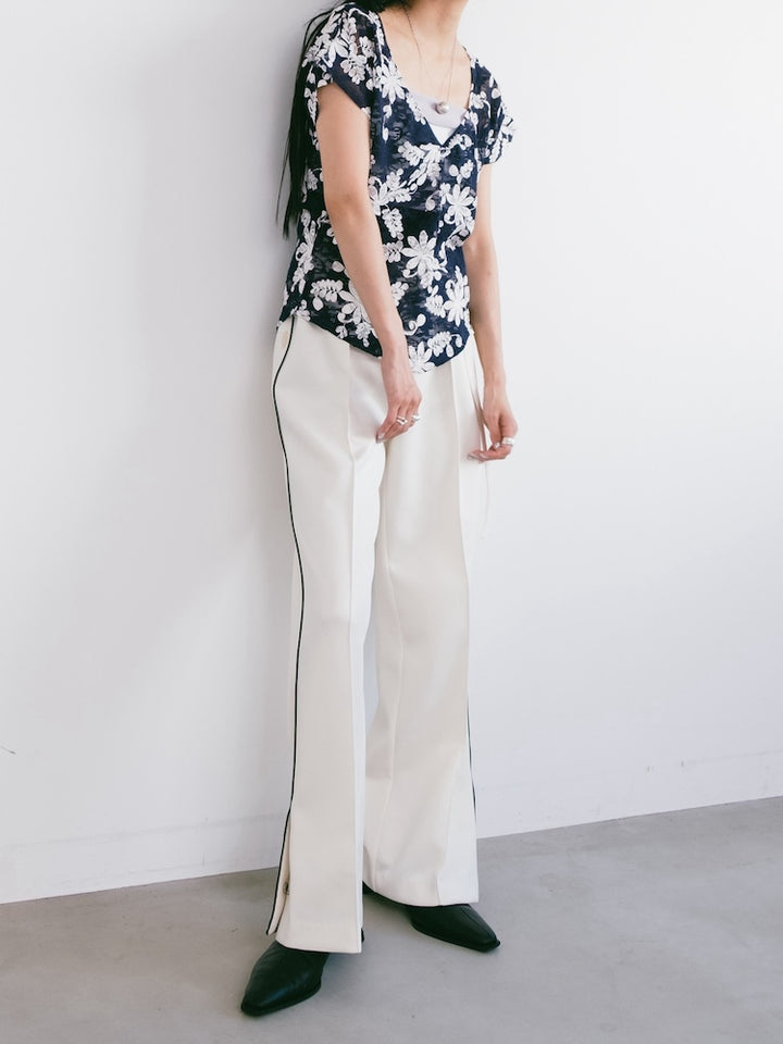 V neck Flower Lace Top