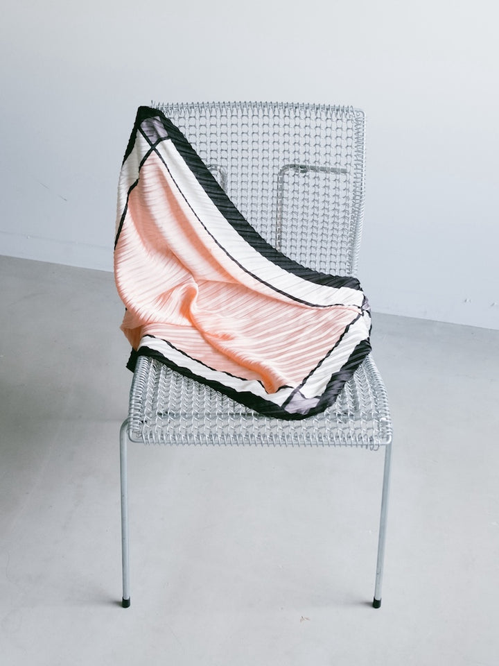 Vintage Scarf / Salmon Pleats