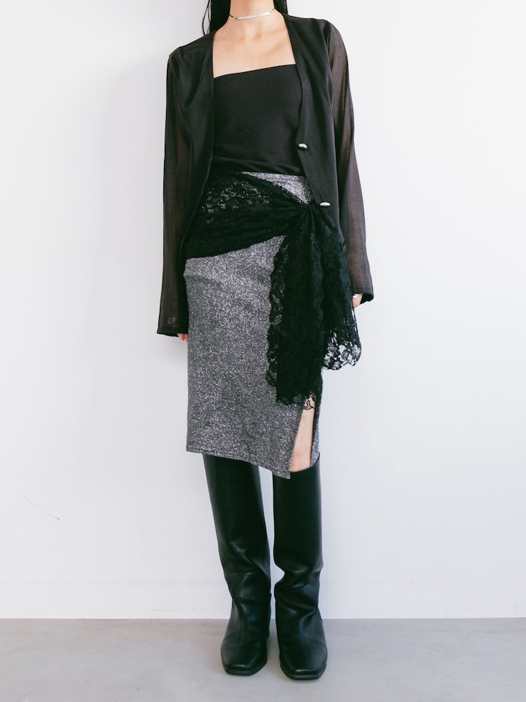 Vintage Scarf / Black Lace