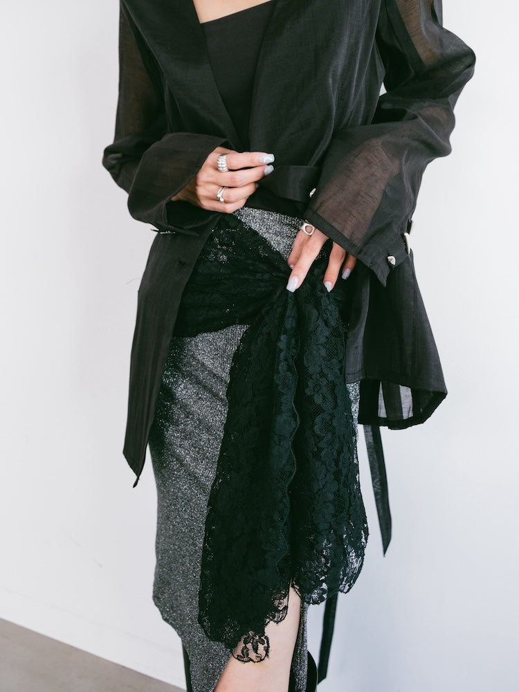 Vintage Scarf / Black Lace