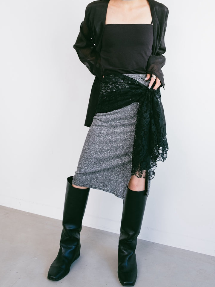 Vintage Scarf / Black Lace