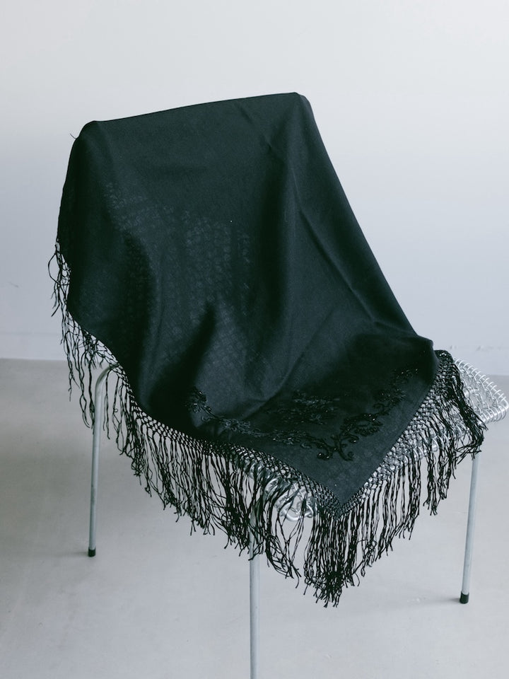 Vintage Scarf / Embroidery Fringe