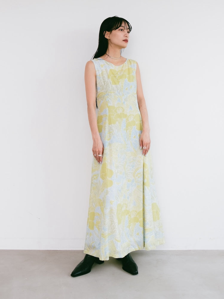 Sleeveless Lemon Flower Dress