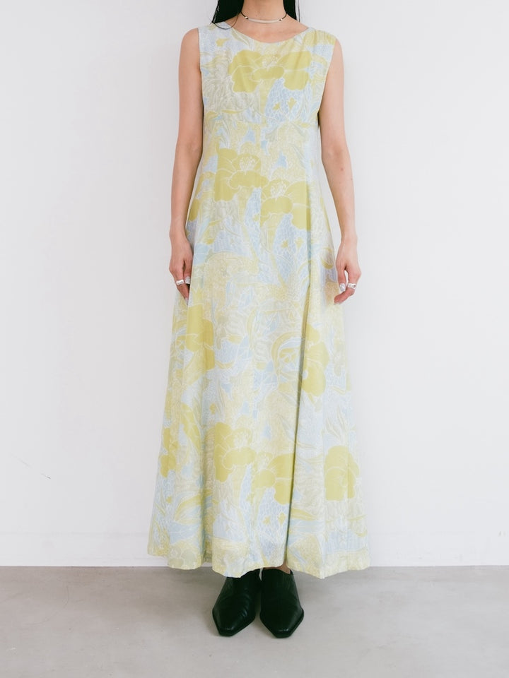 Sleeveless Lemon Flower Dress
