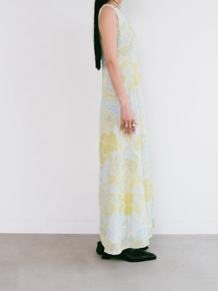 Sleeveless Lemon Flower Dress