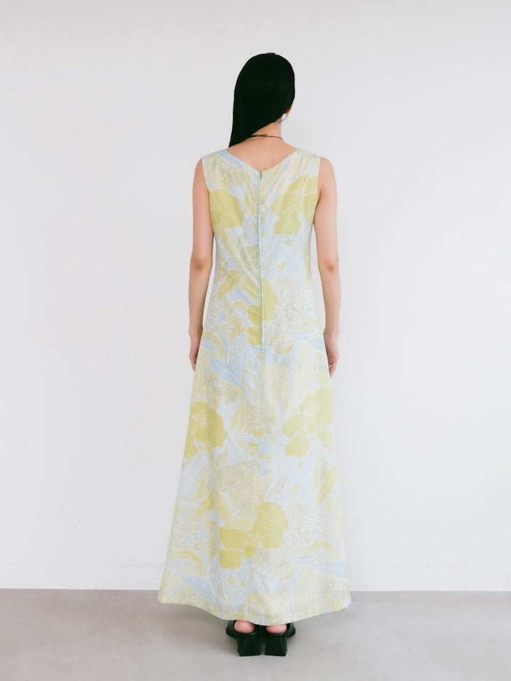 Sleeveless Lemon Flower Dress
