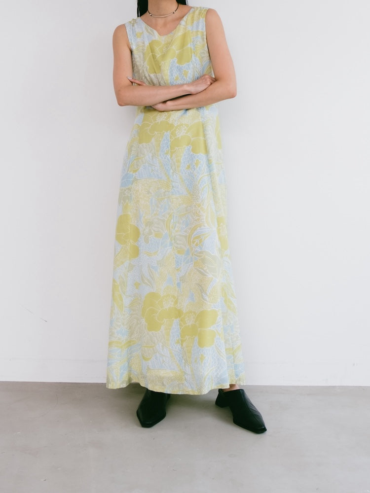 Sleeveless Lemon Flower Dress