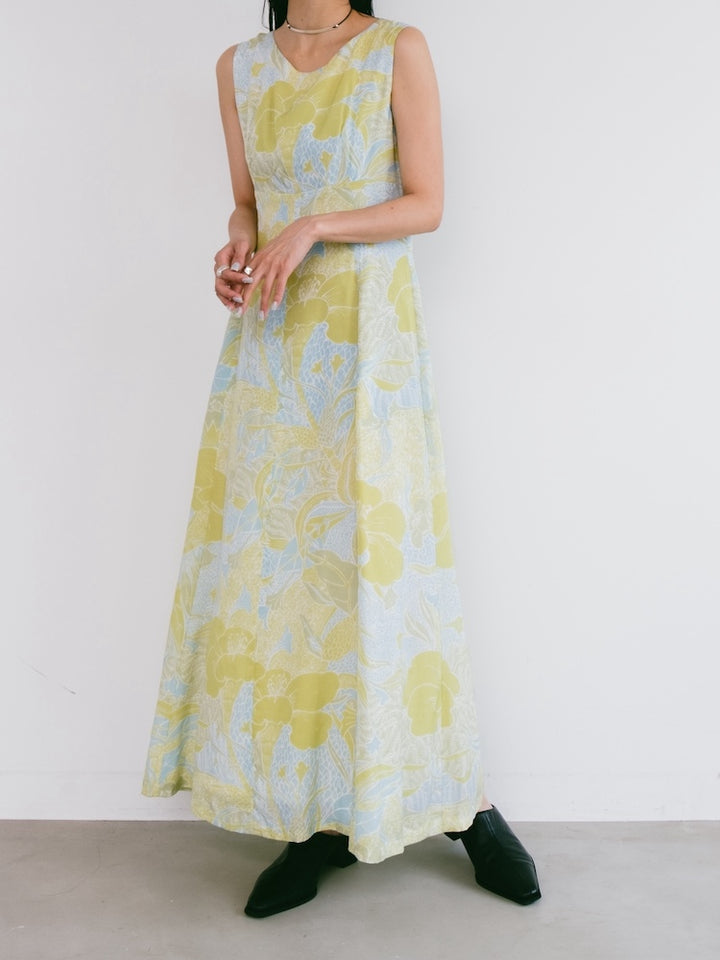 Sleeveless Lemon Flower Dress