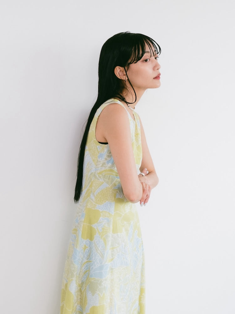 Sleeveless Lemon Flower Dress