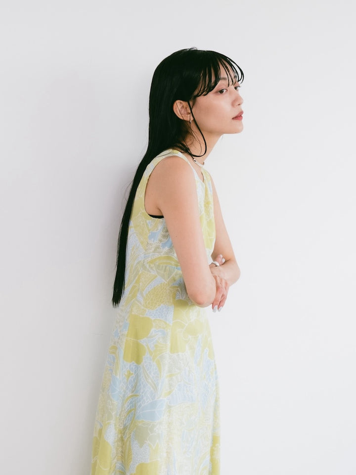 Sleeveless Lemon Flower Dress