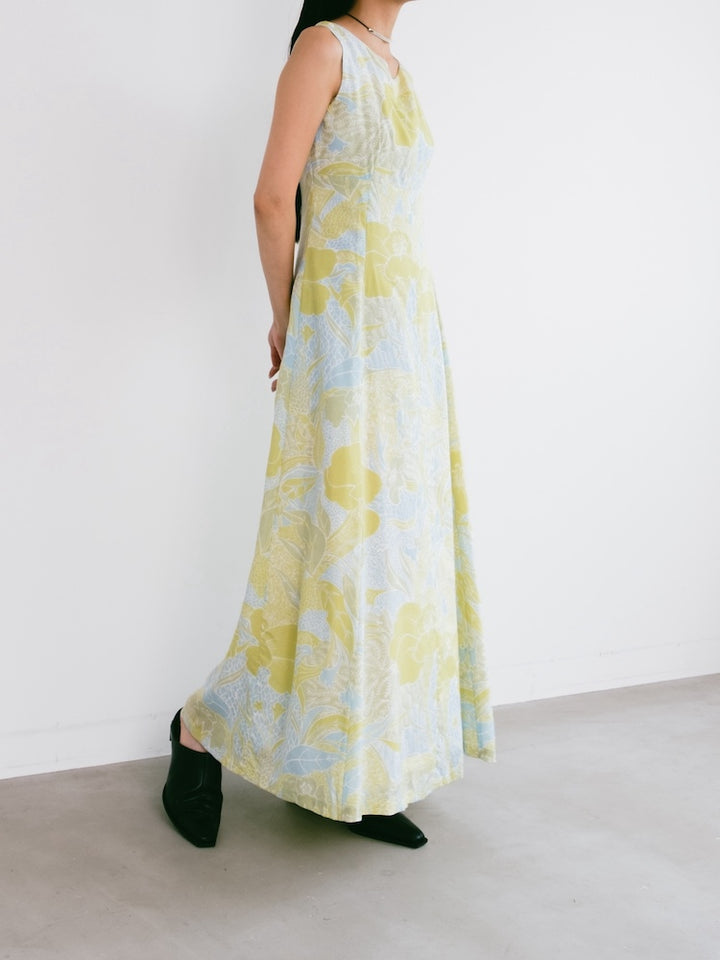 Sleeveless Lemon Flower Dress