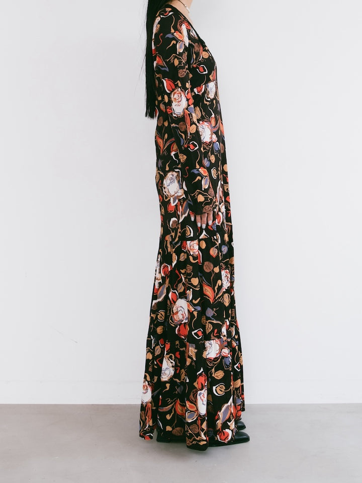 70s Rose Painting Dress