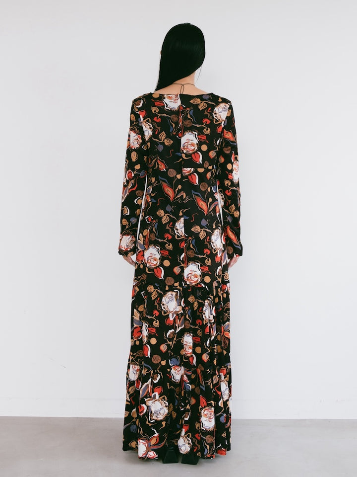 70s Rose Painting Dress