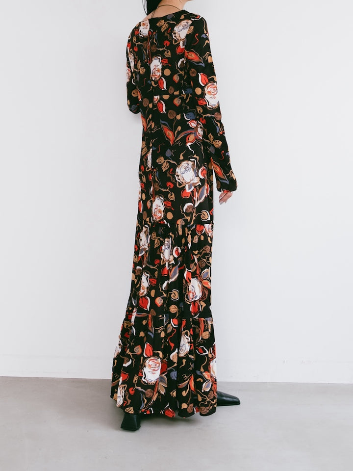 70s Rose Painting Dress