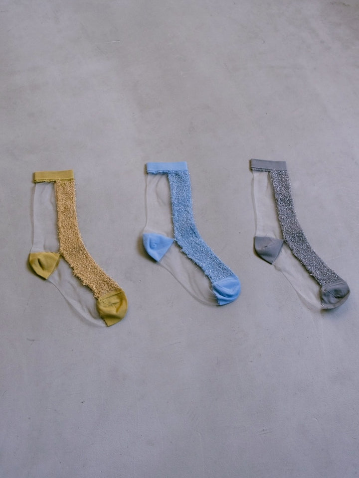 GLITTER FRINGE SEE-THROUGH SOCKS
