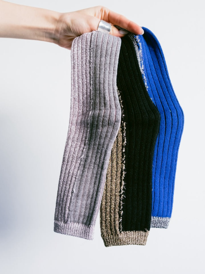 COLOR BLOCK GLITTER SOCKS
