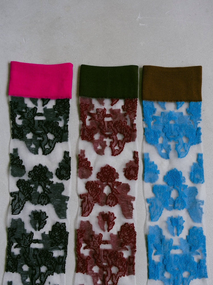 3COLOR FLOWER SEE-THROUGH SOCKS