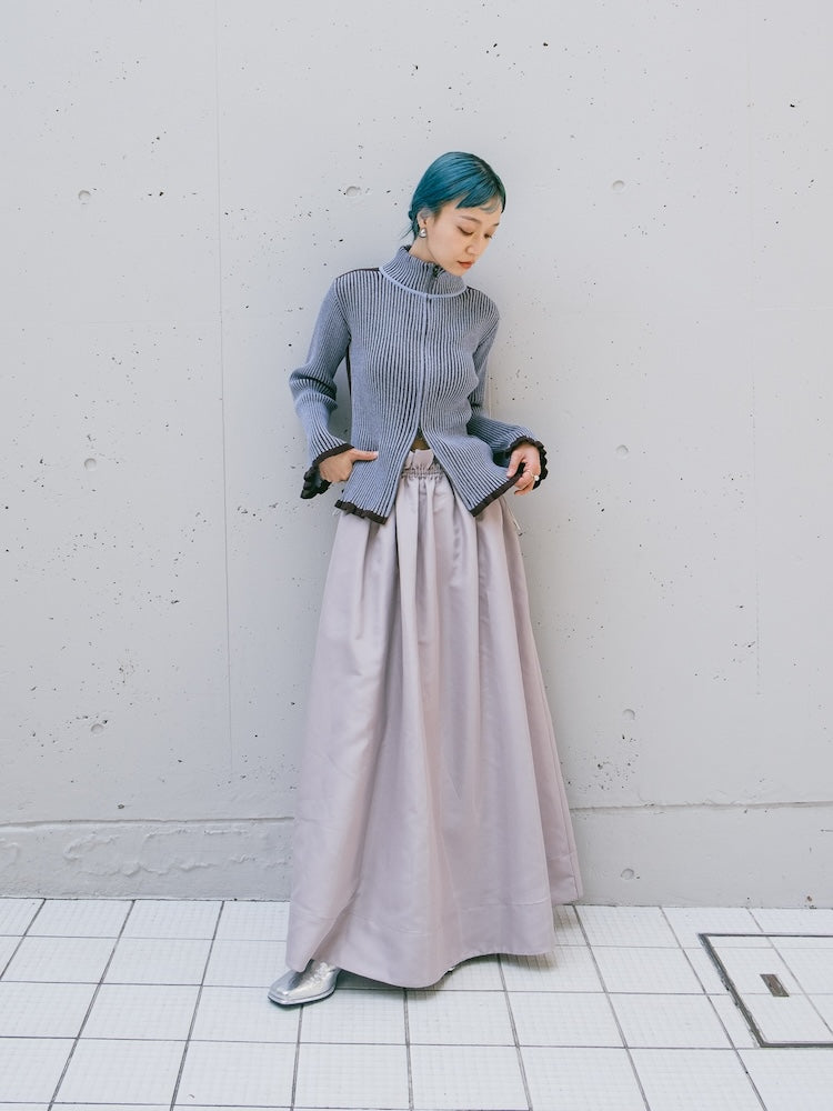 Bicolor Zip Knit Cardigan – MARTE