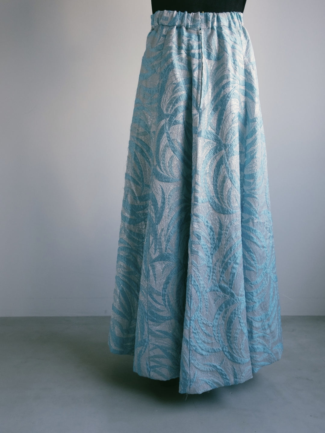 70s Jacquard Long Lame Skirt