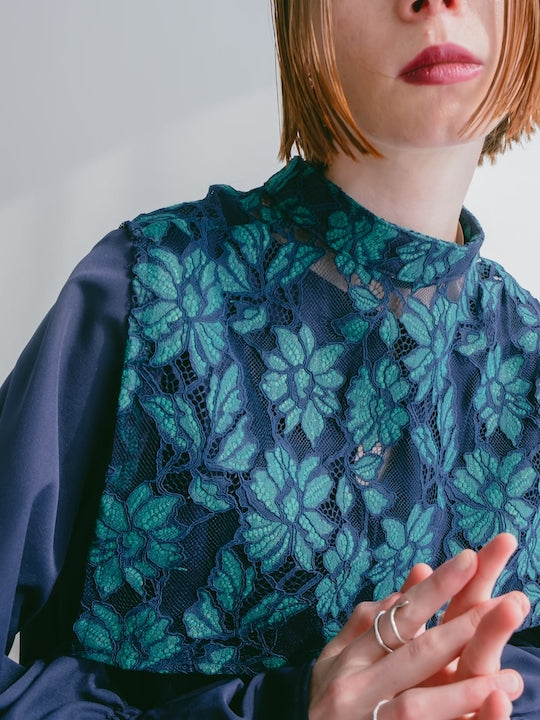 MARTE sahara Flower Collar Dress お花 MARTE sahara Flower Collar Dress お花