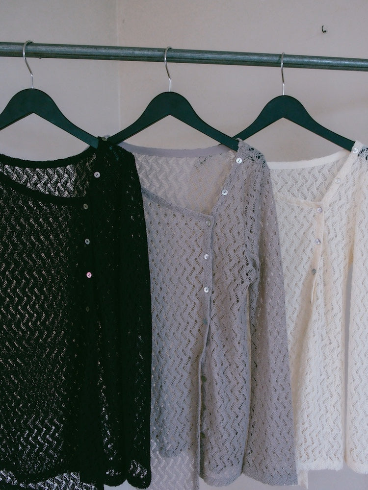 Asymmetry Mesh Cardigan