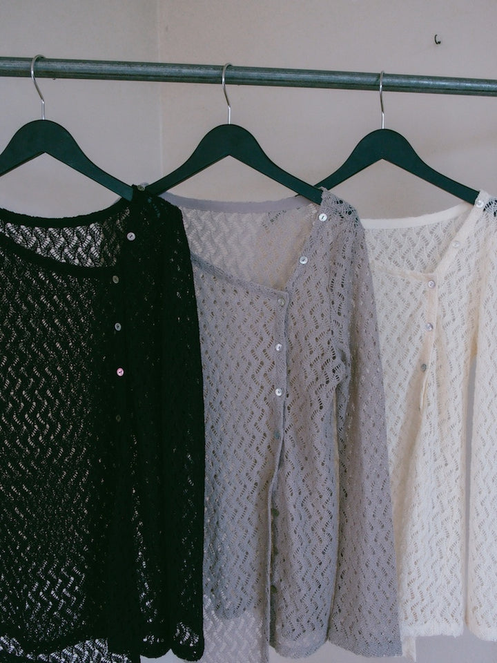 Asymmetry Mesh Cardigan