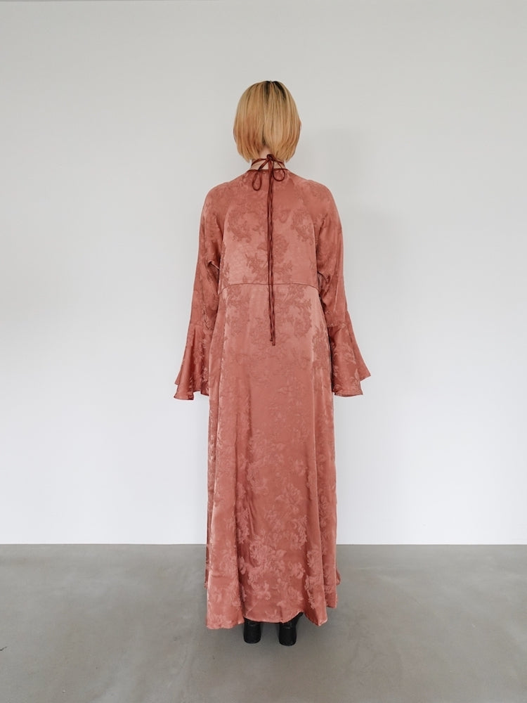 Flower Jacquard Piping Dress – MARTE