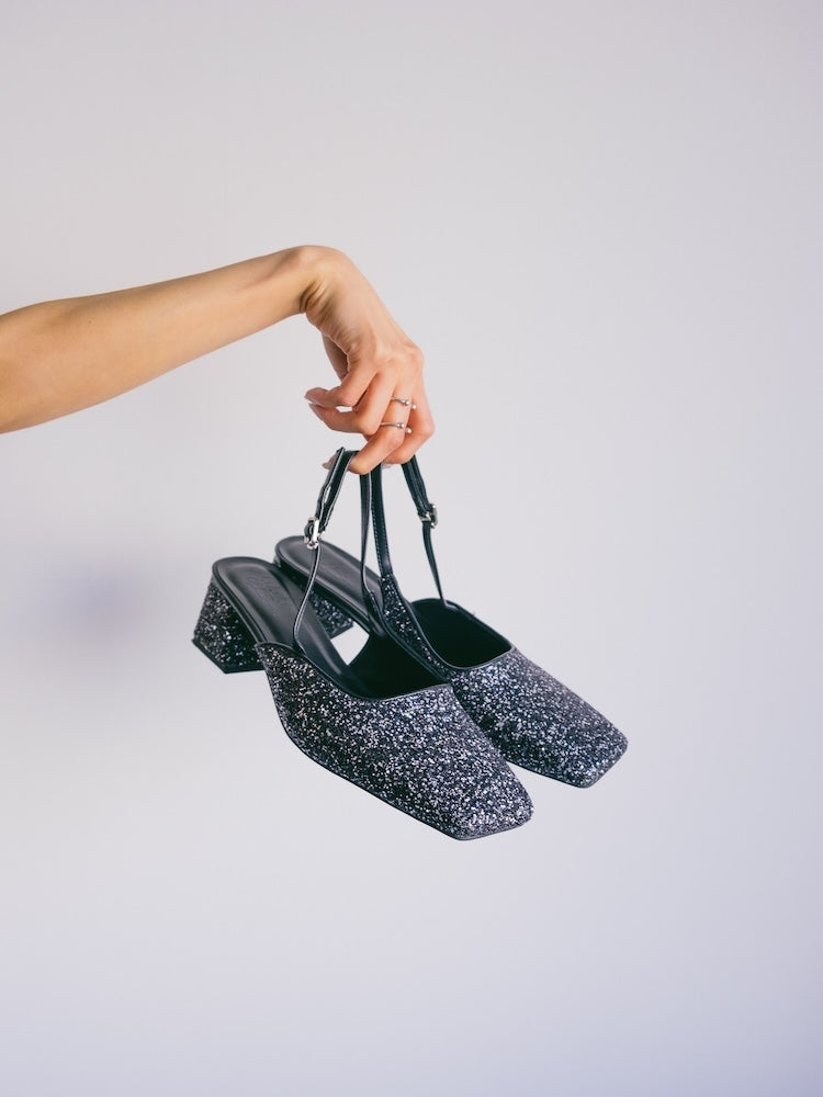 【値下げ】sahara グリッタースリングバックパンプス　Lサイズ sahara グリッタースリングバックパンプスLサイズ