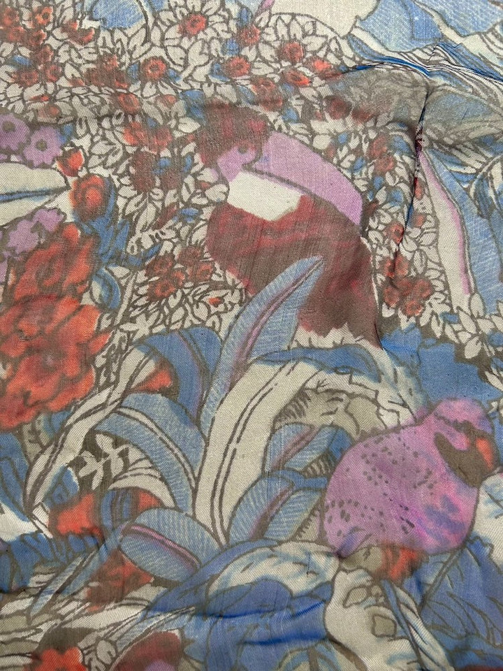 Vintage Scarf / Sheer Painting