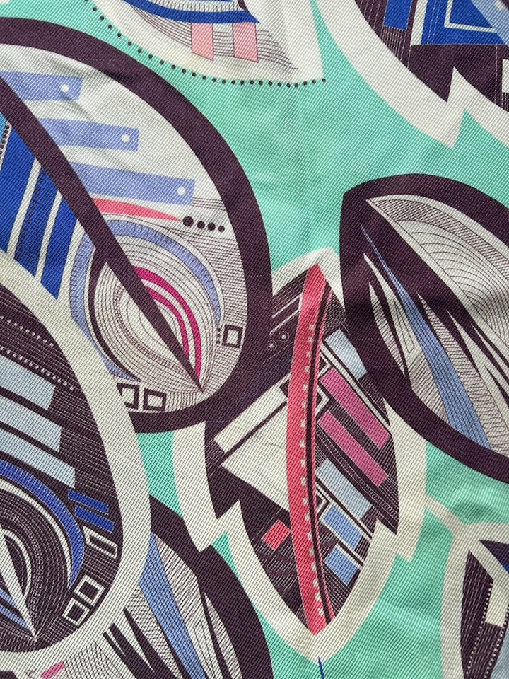 Vintage Scarf / Leaf Mint