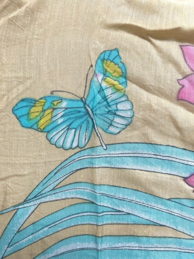 Vintage Scarf / Yellow Botanicals