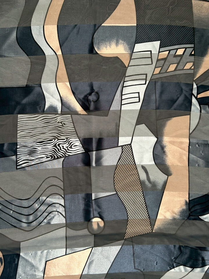 Vintage Scarf / Blue Picasso