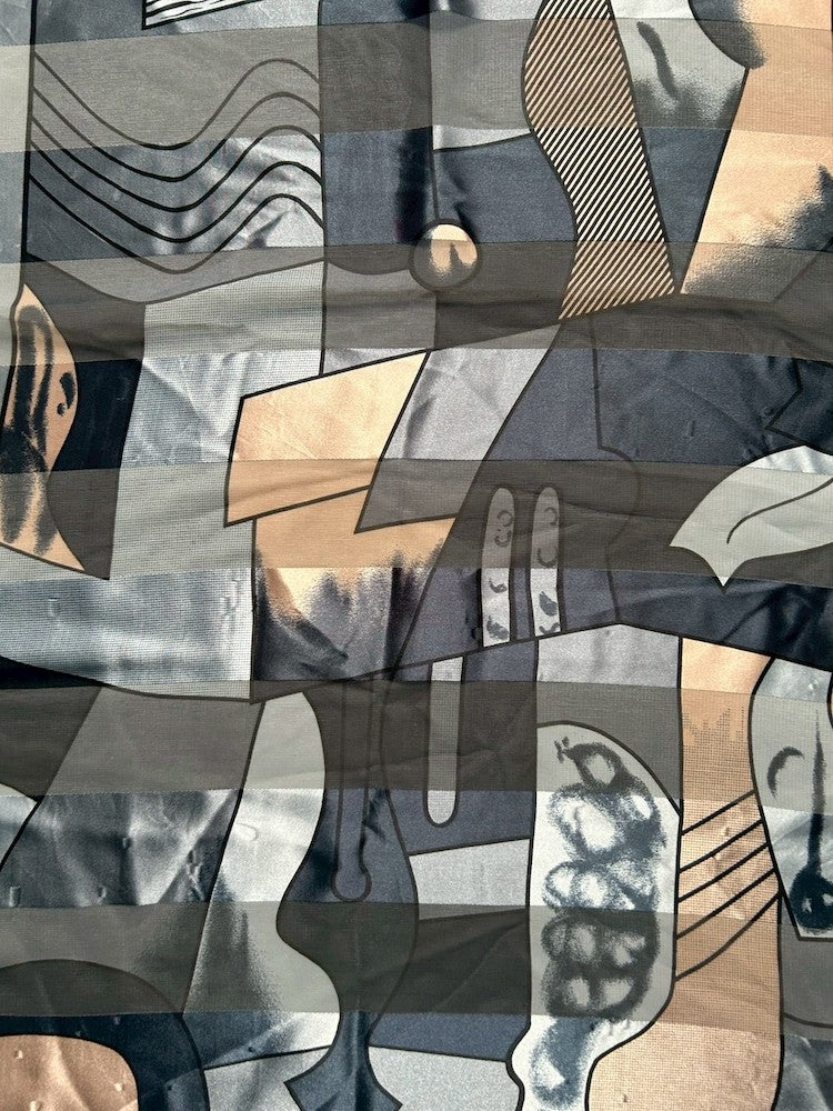 Vintage Scarf / Blue Picasso