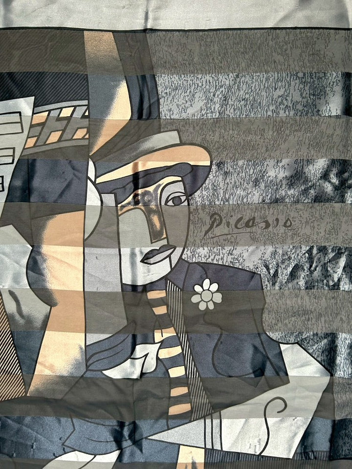Vintage Scarf / Blue Picasso