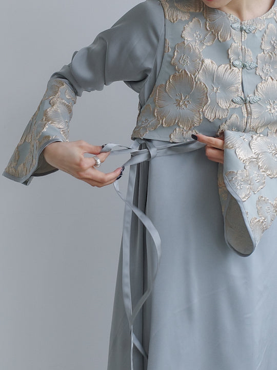 Jacquard Vest Layered Dress｜ジャガードベストレイヤード