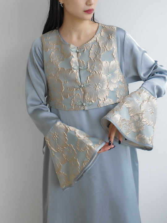 Jacquard Vest Layered Dress|ジャガードベストレイヤード Jacquard Vest Layered Dress|ジャガードベストレイヤード